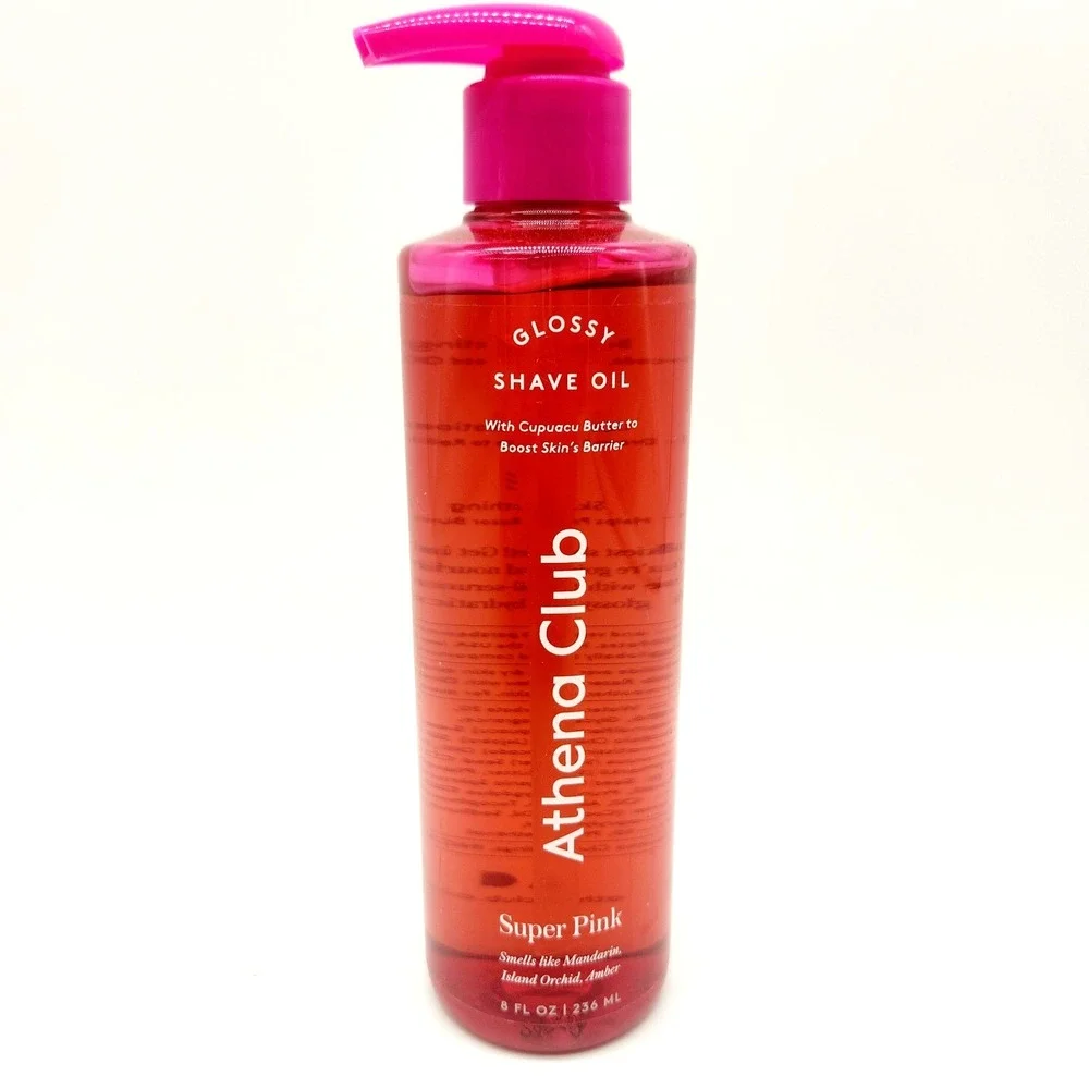 Athena Club‎ Glossy Shave Oil Super Pink 8oz Hydrating Shaving Oil